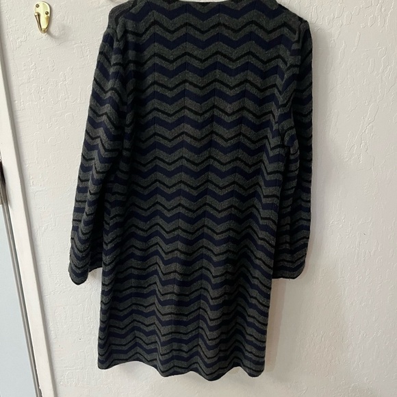 Amina Rubinacci Chevron Longline Button Fromt Cardigan Sweater - Picture 3 of 10